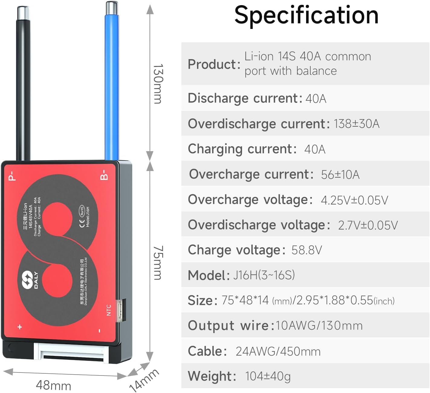 BMS 14S 48V 40A DALY - Nueva generación - Imagen 2