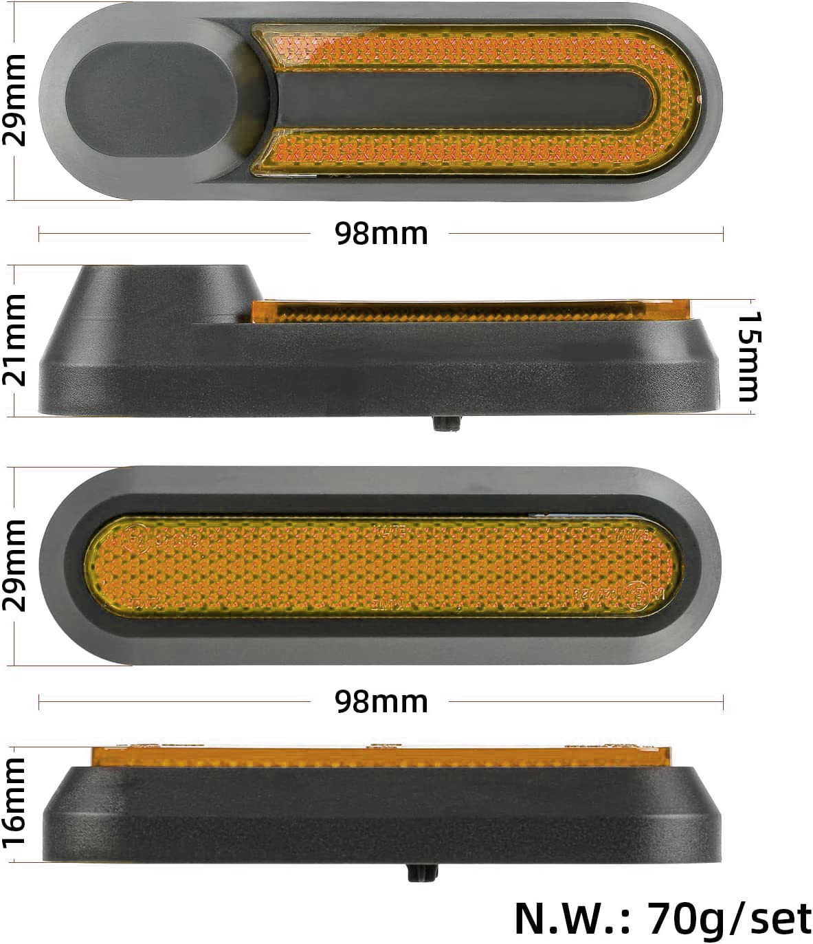 Tapa embellecedor catadióptrico reflectantes tornillo V2 para Xiaomi Negro - Imagen 2