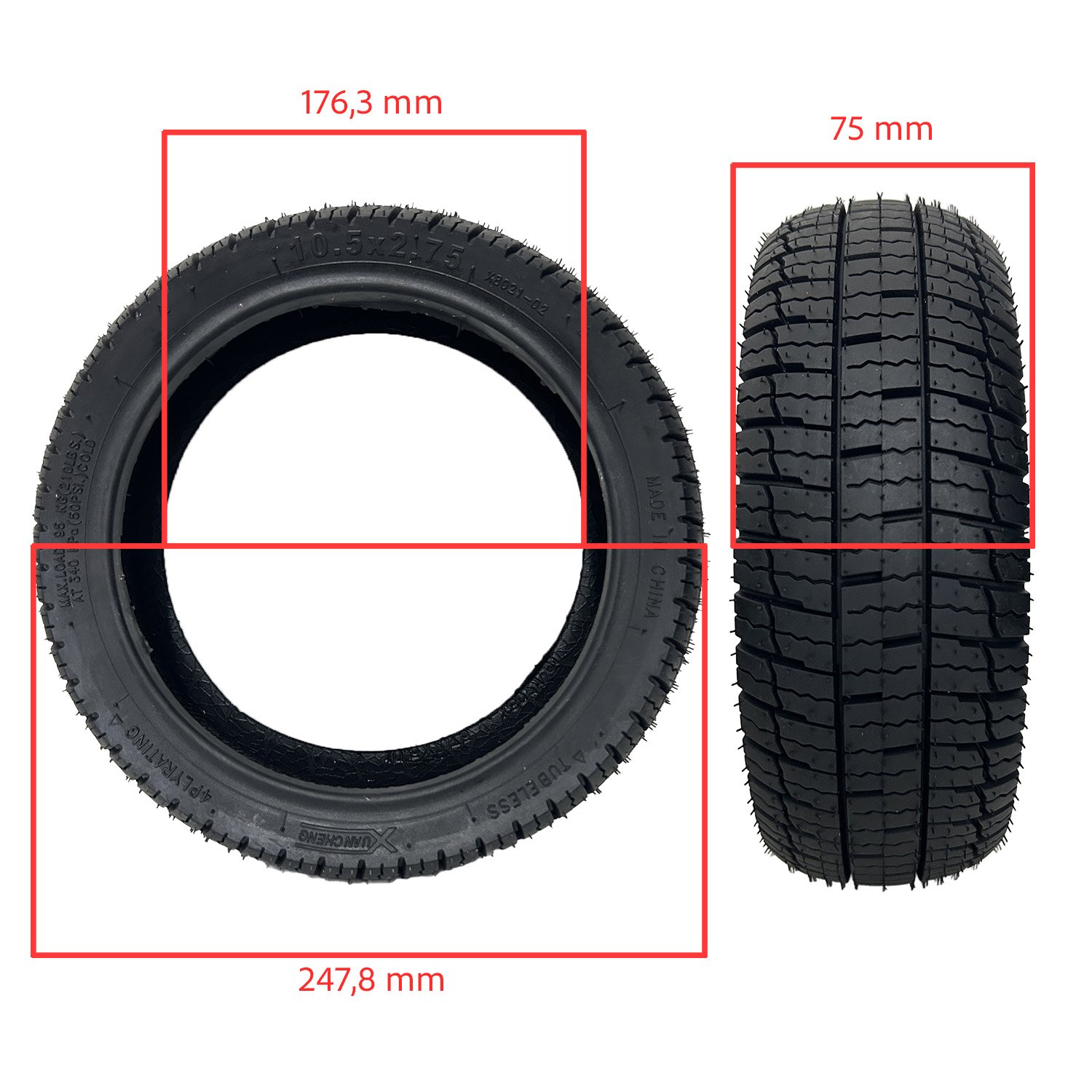 Rueda cubierta 10,5x2,75-7 Tubeless - Imagen 2