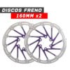Kit 2x Discos Freno 160mm patinete eléctrico CJ Racing Morado