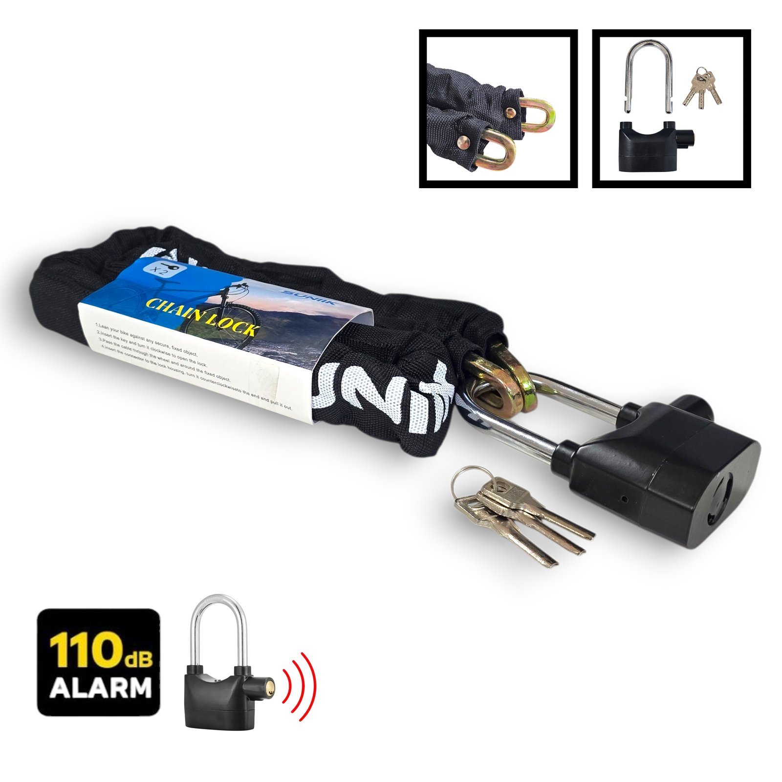 Candado de Cadena Con Alarma (110db)