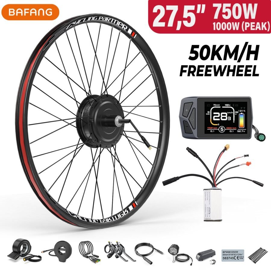Kit conversión de bicicleta eléctrica con motor trasero 750W 48V - 27,5 pulgadas (Display: EKD01)