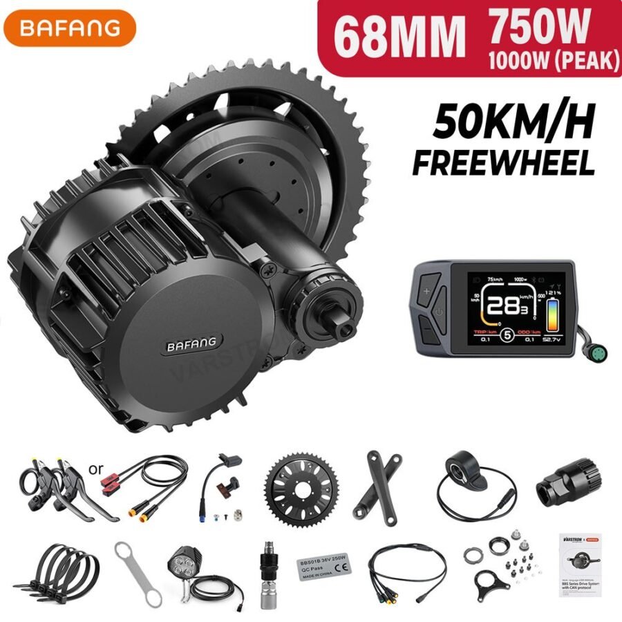 Kit conversión de bicicleta eléctrica de accionamiento medio 750W 48V - 68MM (Display: EKD01)
