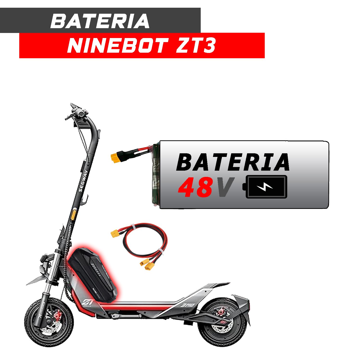 Batería Externa Autonomía para Segway Ninebot ZT3 Pro 48V