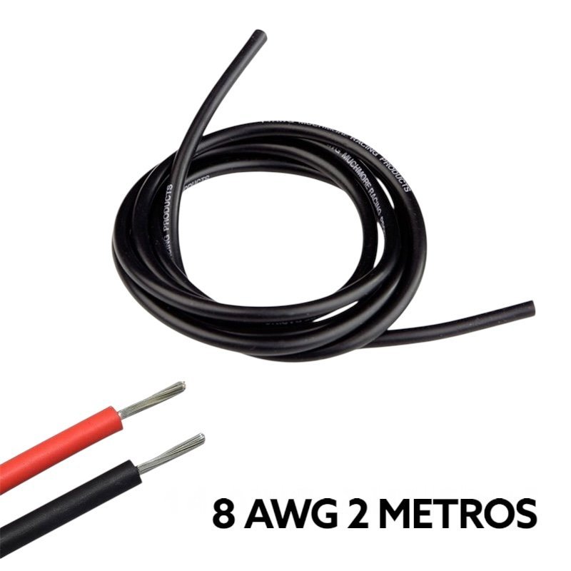 Cable eléctrico Silicona Flexible 8 AWG (Negro) 