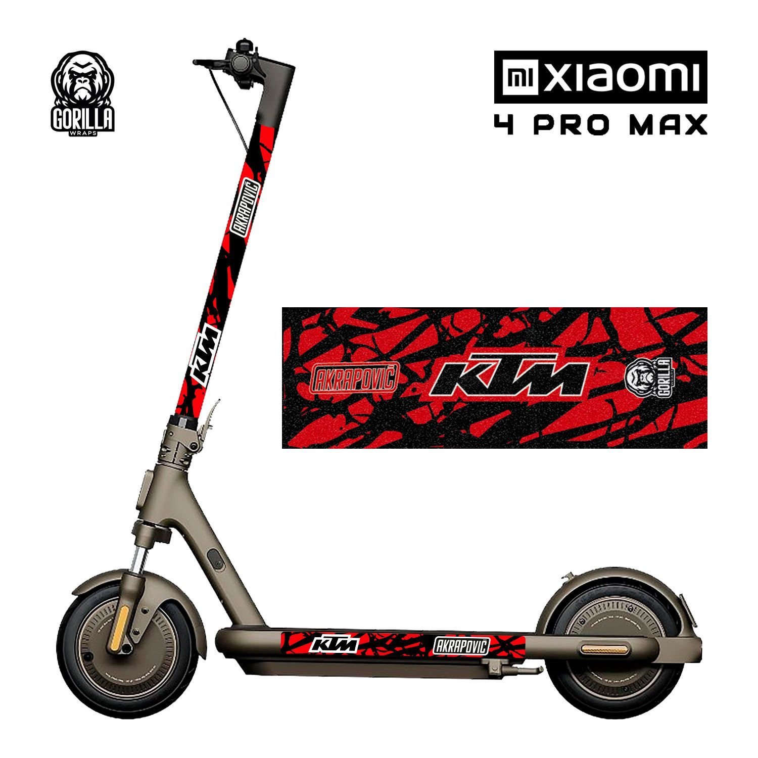 Vinilo KTM Red con base antideslizante para Xiaomi 4 PRO / 4 PRO MAX