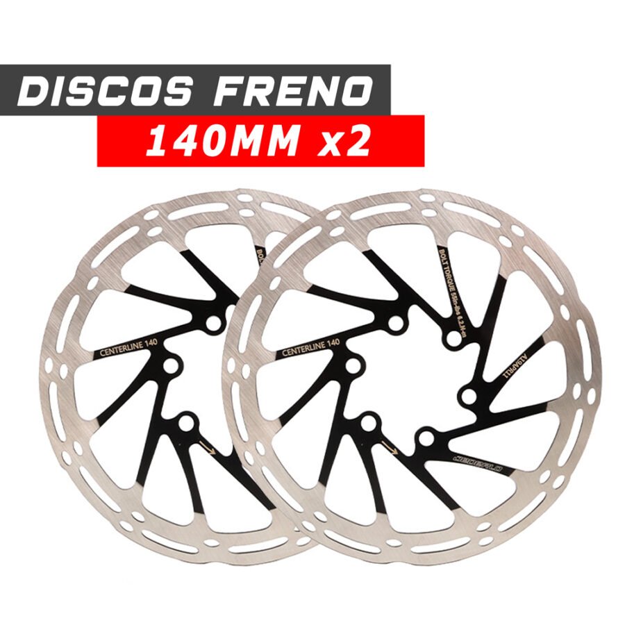 Kit 2x Discos Freno 140mm patinete eléctrico CJ Racing Negro