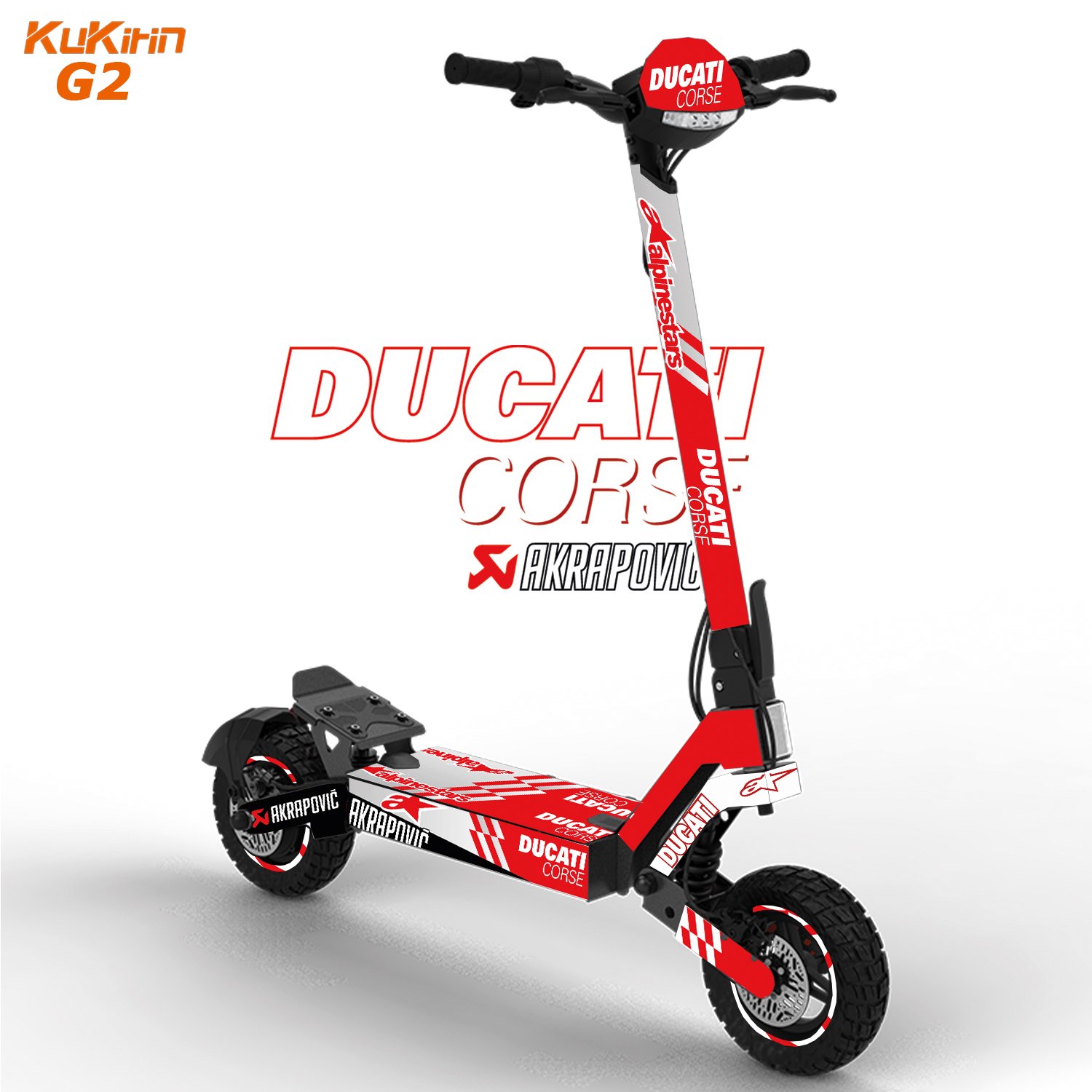 Kurkin Sticker Vinilo Kukirin G2 DUCATI Corse Red - Patinete Store - Tienda online ...
