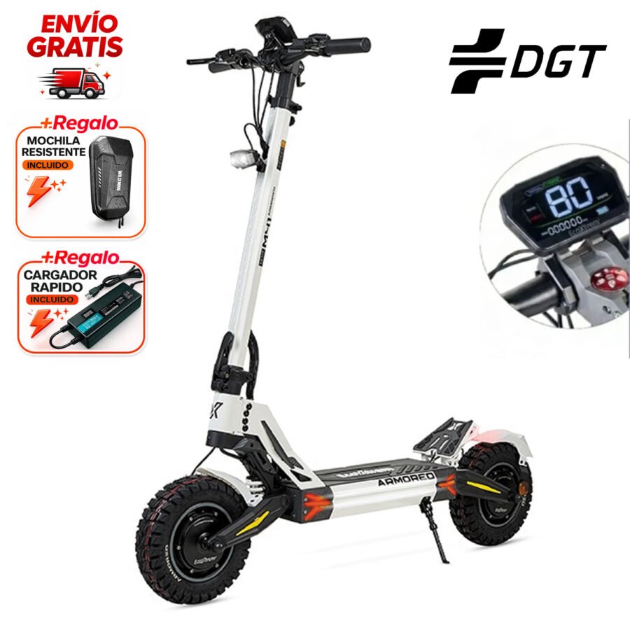 Patinete eléctrico Ecoxtrem M41 Armored DGT (Blanco)