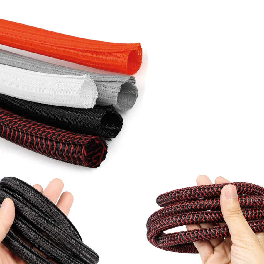 Cubre cable CJ RACING 1 metro - Rojo + Negro