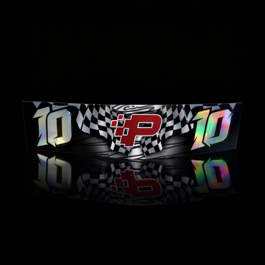 Placa vinilo Bandera de carreras número personalizado patinete eléctrico