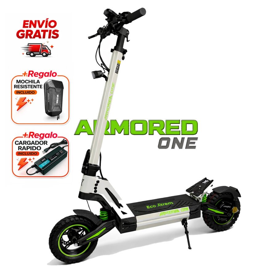 Patinete Eléctrico Ecoxtrem Armored ONE DGT Blanco Fluor