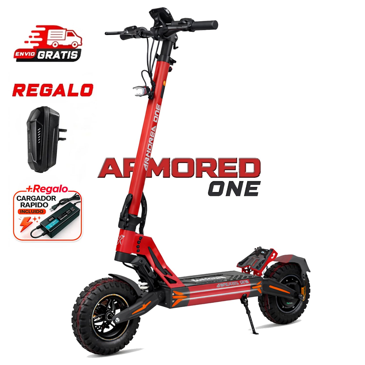 Patinete Eléctrico Ecoxtrem Armored ONE DGT Rojo