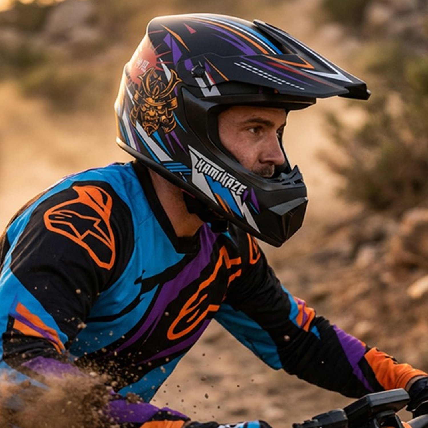 Casco Integral ligero Samurai para patinete eléctrico Morado - Imagen 2