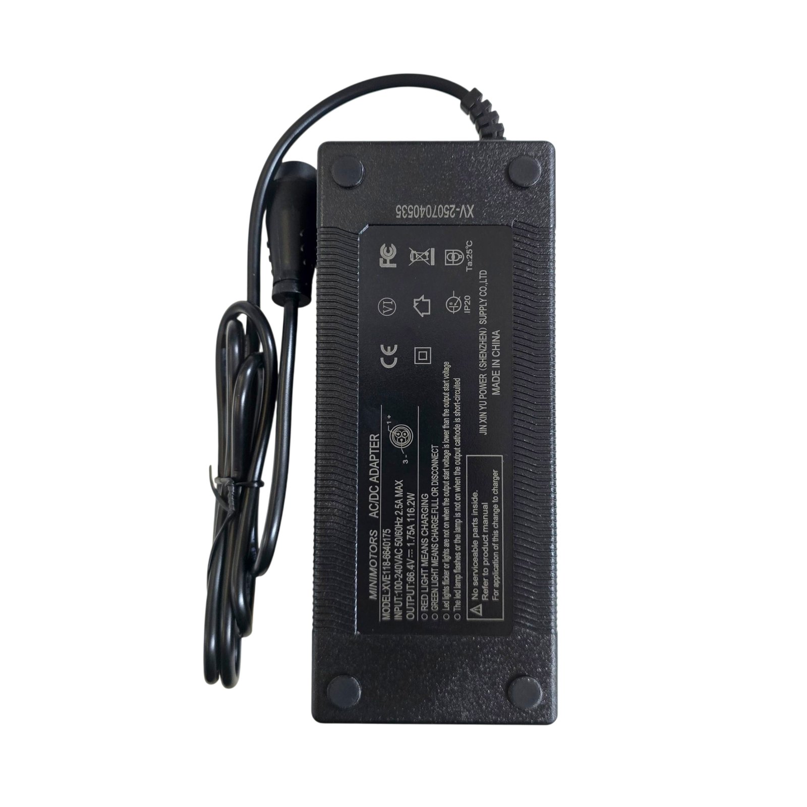 Cargador Premium 60v (Salida 66.4v) 2A conector LP16 para Dualtron