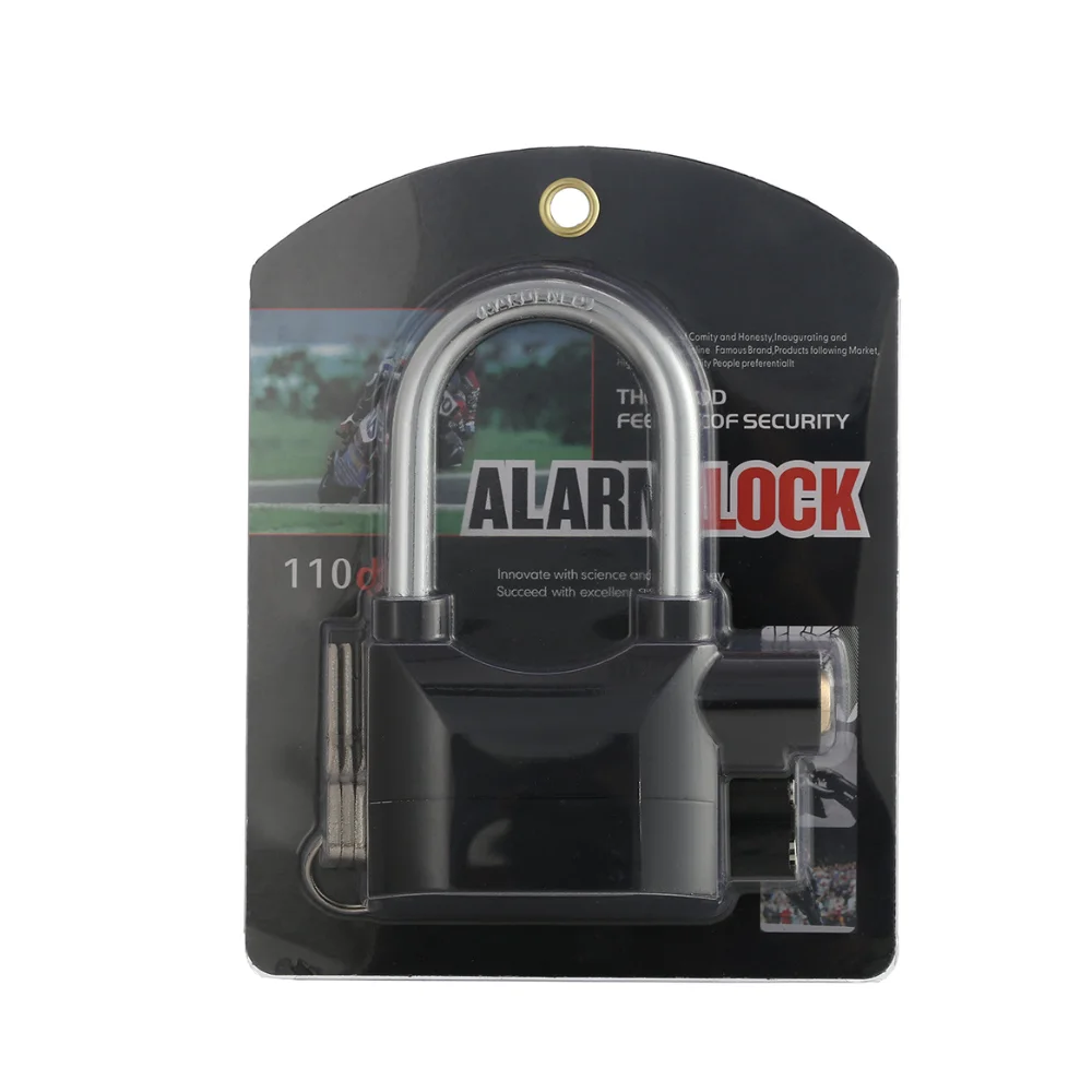 Candado de alarma para motocicleta, cerradura antirrobo bicicleta eléctrica, 110db