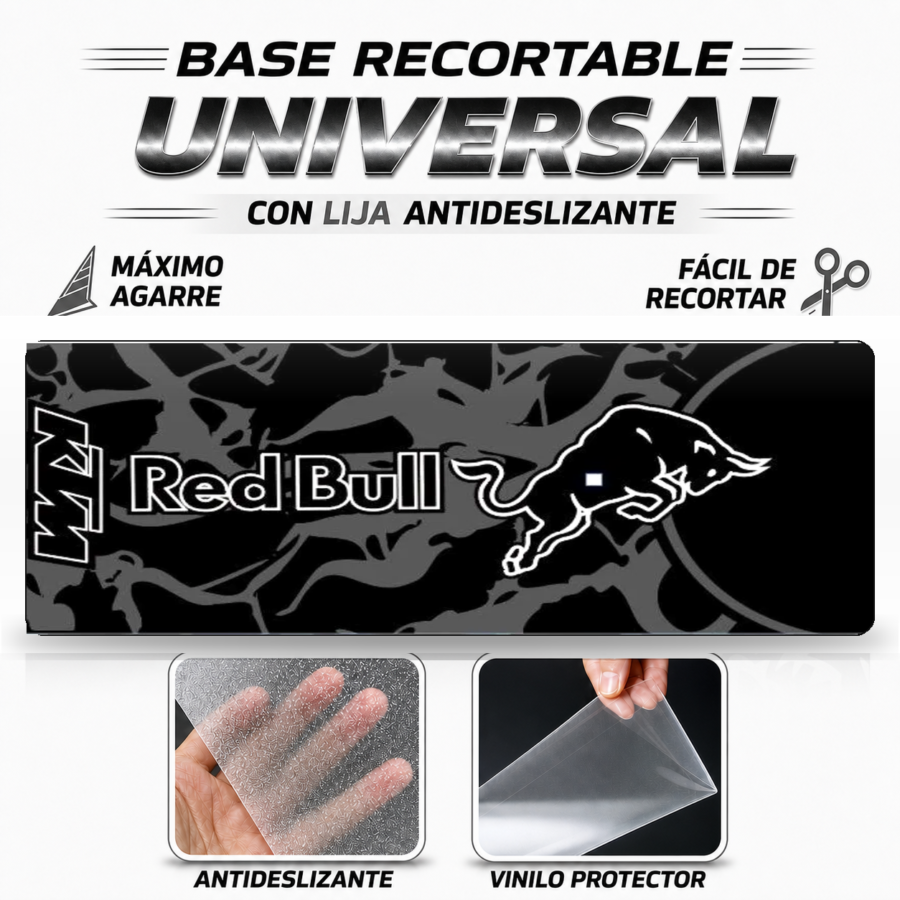 Base Recortable Universal para Patinete Eléctrico - KTM RedBull Negro Blanco Carbon