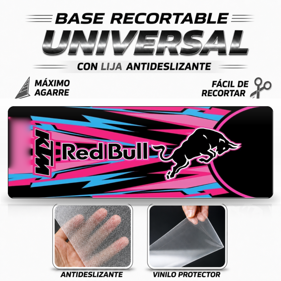Base Recortable Universal para Patinete Eléctrico - RedBull KTM Rosa Azul