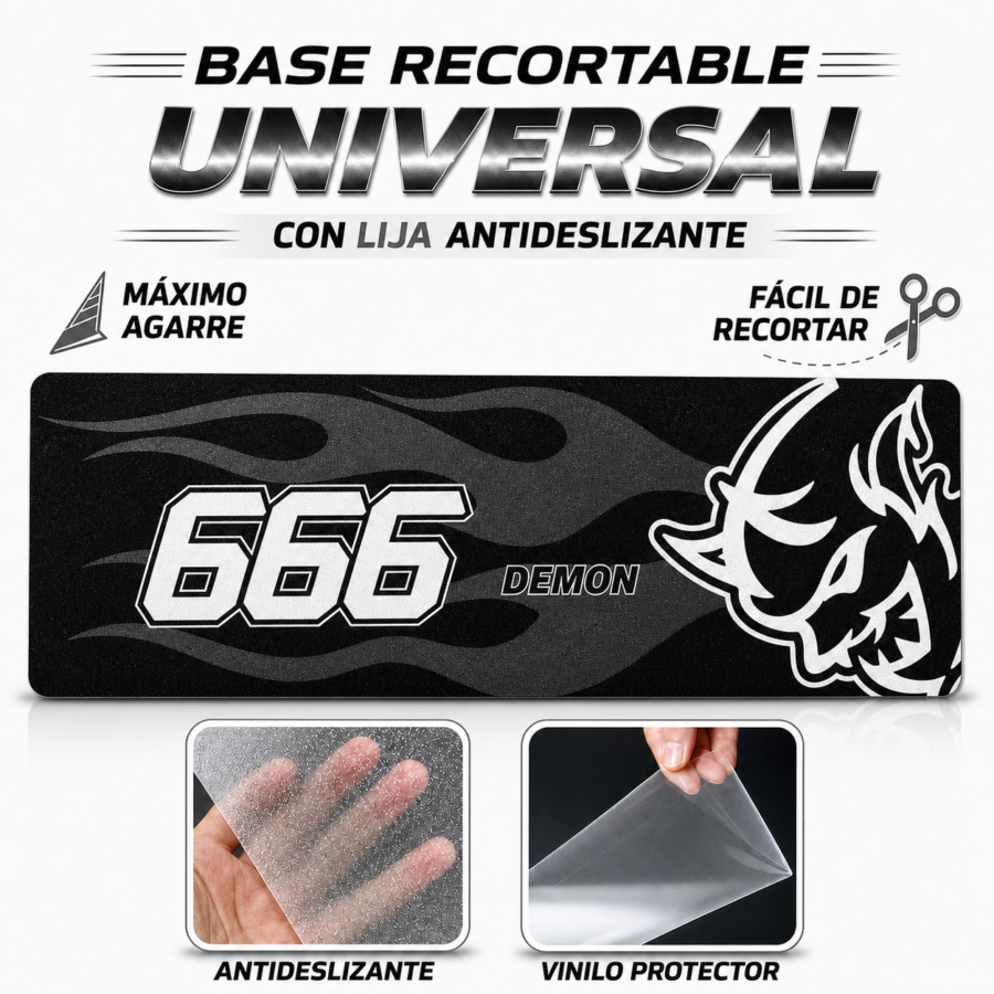 Base Recortable Universal para Patinete Eléctrico - Demon 666 Blanco