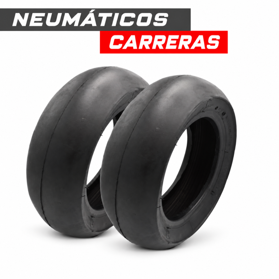 Kit Neumáticos Carreras 90/65-6.5 Lisa - kit de 2 neumáticos lisos