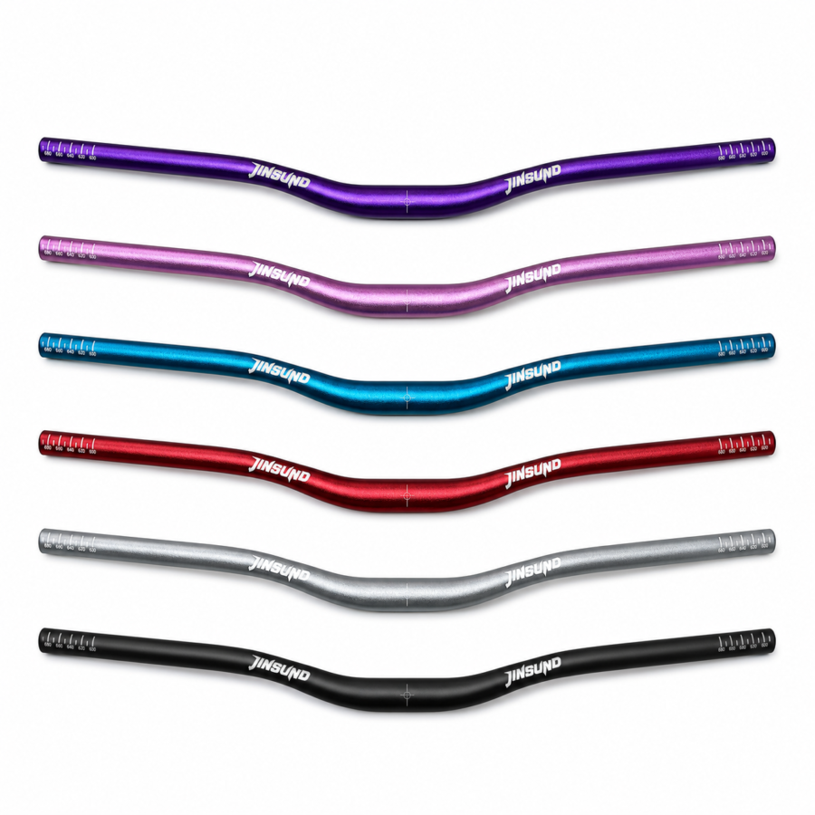Manillares de aluminio de 680 mm en morado, rosa, azul, rojo, gris y negro